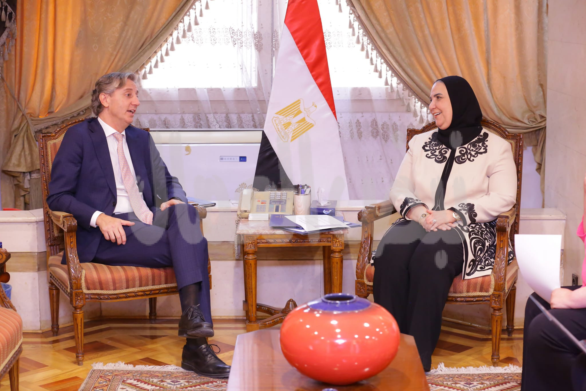 وزيرة التضامن تستقبل ممثل برنامج الأمم المتحدة الإنمائي بالقاهرة