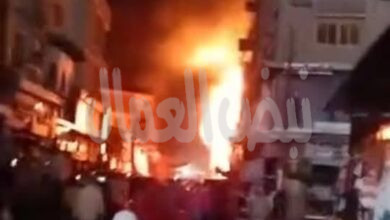 الدفع بـ19سيارة إطفاء و إسعاف لحريق شارع البوستة بالزقازيق