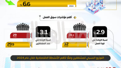 إنفوجراف: يرصد إنخفاض معدلات البطالة خلال عام 2024