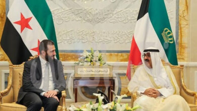 جلسة مباحثات بين أمير الكويت و الشرع بقصر البيان