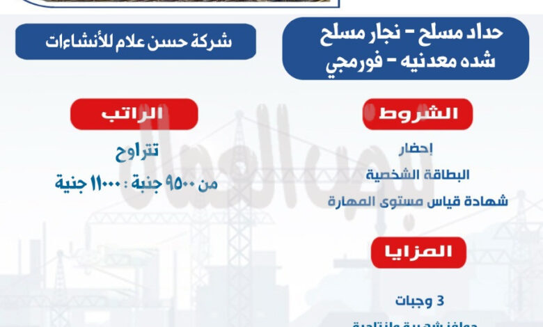 وزير العمل: 1787 فرصة عمل بمشروع محطة الضبعة النووية