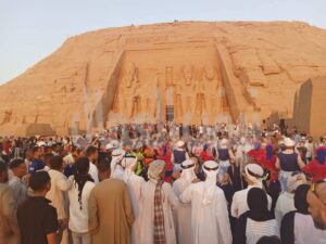 Sun shines directly on the face ofking Ramses Sun shines directly on the face ofking Ramses