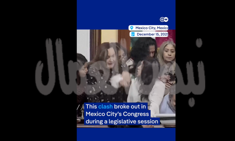 بالصور.. مشاجرة بالأيدي داخل برلمان مكسيكو بالصور.. مشاجرة بالأيدي داخل برلمان مكسيكو