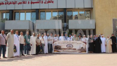 بعثة ‘ معتمرى الغزل والنسيج ”  تغادر الأراضى المصرية لتأدية المناسك